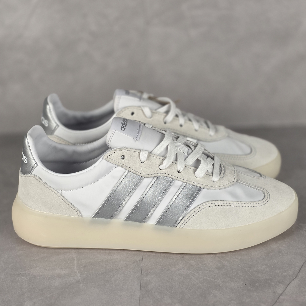 Adidas White and Silver Sneakers Women's